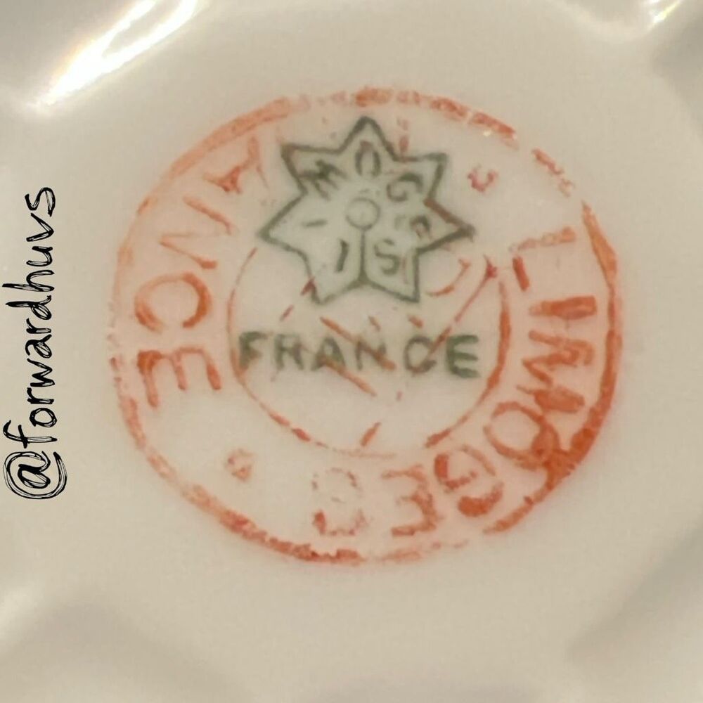 Limoges France Teacup & Saucer – Purple Floral Gold Trim - Picture 5 of 8